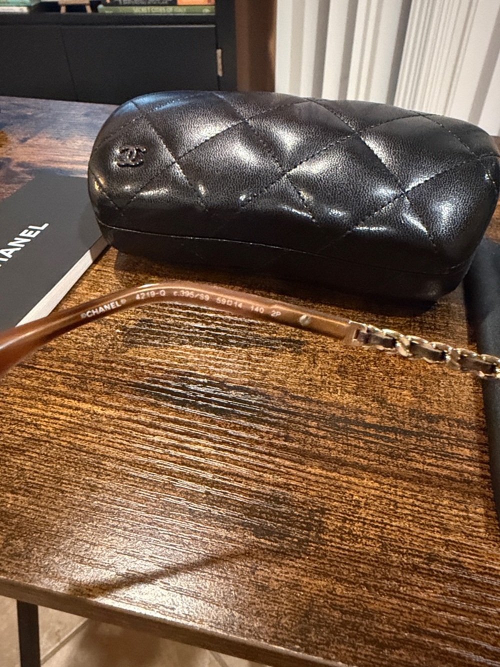 RARE Authentic CHANEL leather polarized aviator Sunglasses w Brown gradient Lens - Picture 9 of 10